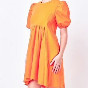 English Factory MIXED MEDIA BABYDOLL MINI DRESS XS